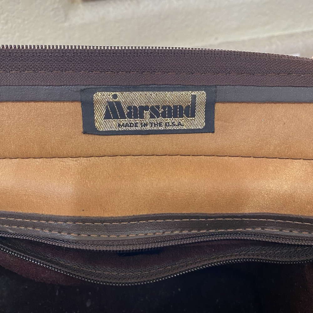 Vintage Marsand Camera Messenger Bag Tan Brown Faux Leather Utility Photography - Picture 3 of 11